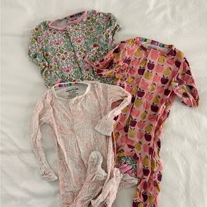 3-Piece Baby Pajama Set in Pink Floral & Fruit Prints
